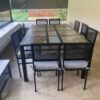 Comedor Franja de piedra Silla cuadrada malla