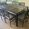 Comedor Franja de piedra Silla cuadrada malla