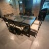 Comedor de terraza cruceta de vidrio para 10 personas