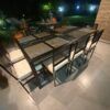 Comedor de terraza cruceta de vidrio para 10 personas